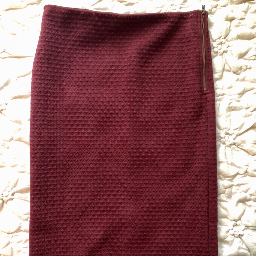 Red Midi Pencil Skirt